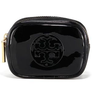 Tory Burch Small Patent Cosmetics Case, Black
